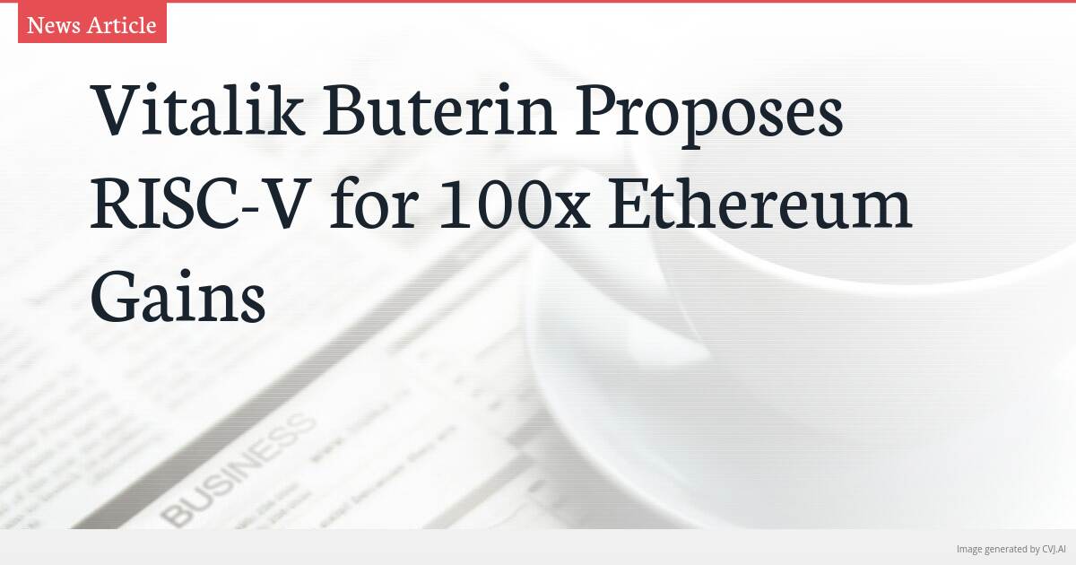 Vitalik Buterin Proposes RISC-V for 100x Ethereum Gains