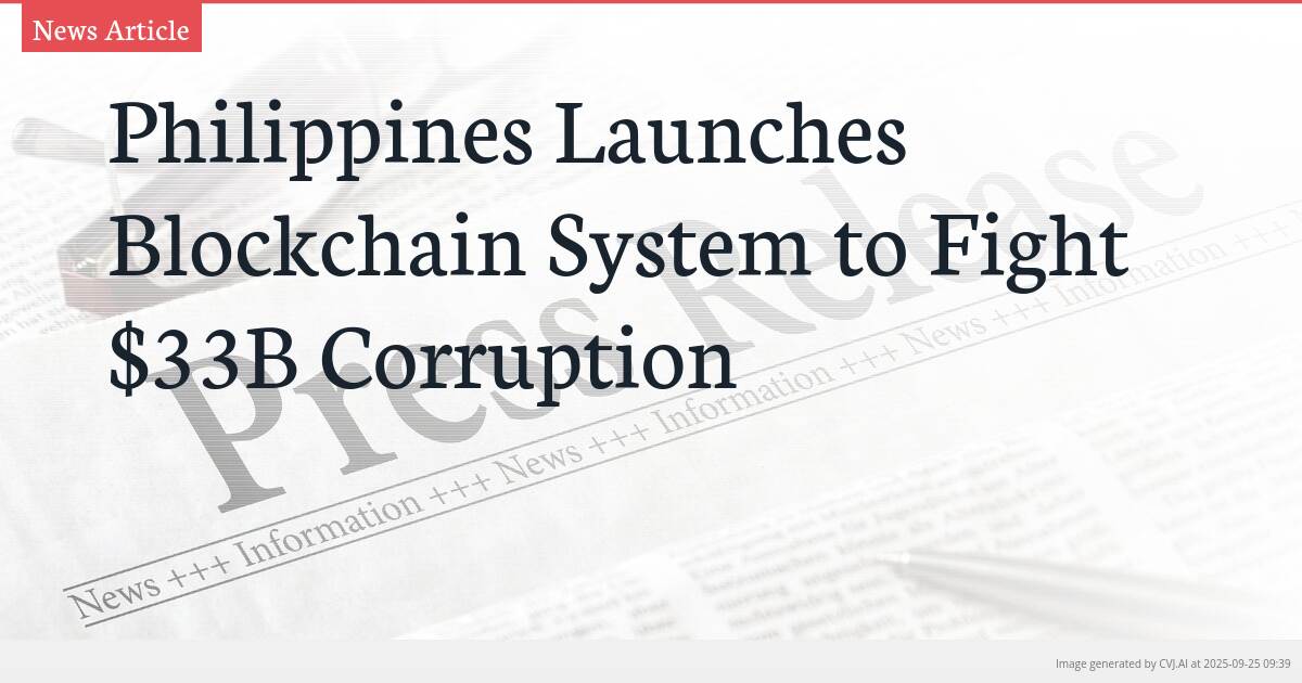 Philippines Launches Blockchain System to Fight $33B Corruption