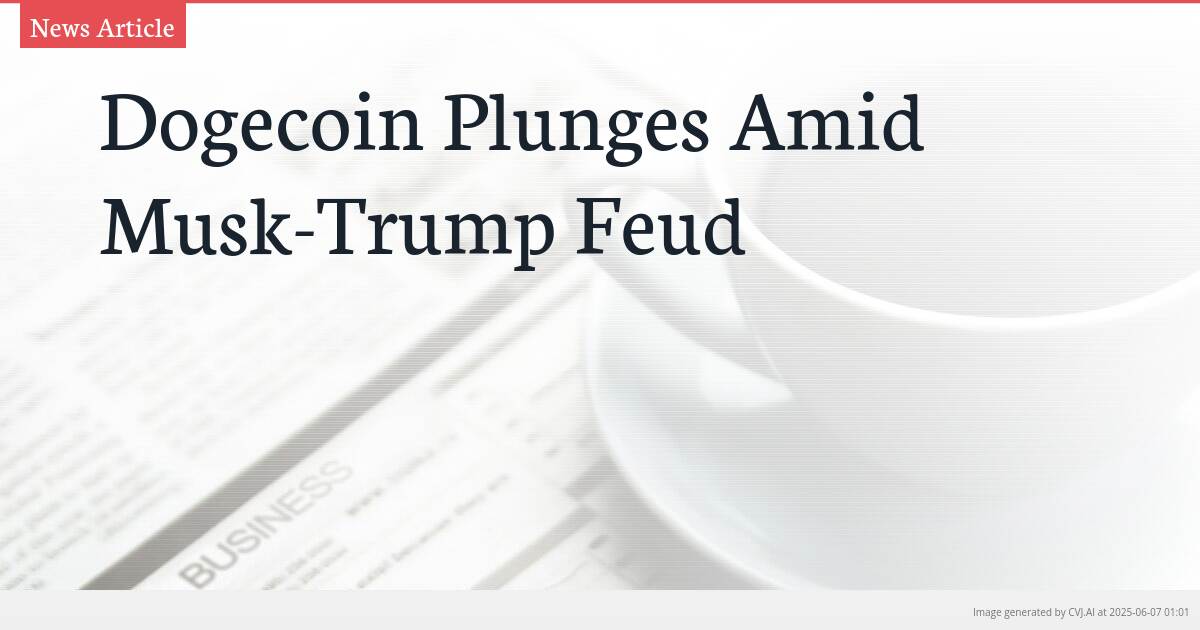 Dogecoin Plunges Amid Musk-Trump Feud