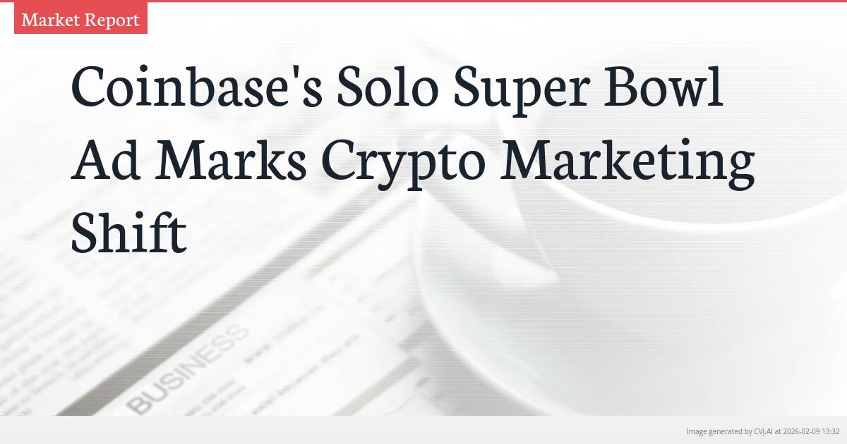 Coinbase’s Solo Super Bowl Ad Marks Crypto Marketing Shift