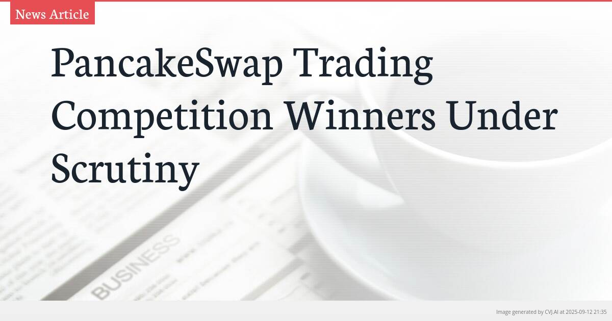 PancakeSwap Trading Competition Winners Under Scrutiny