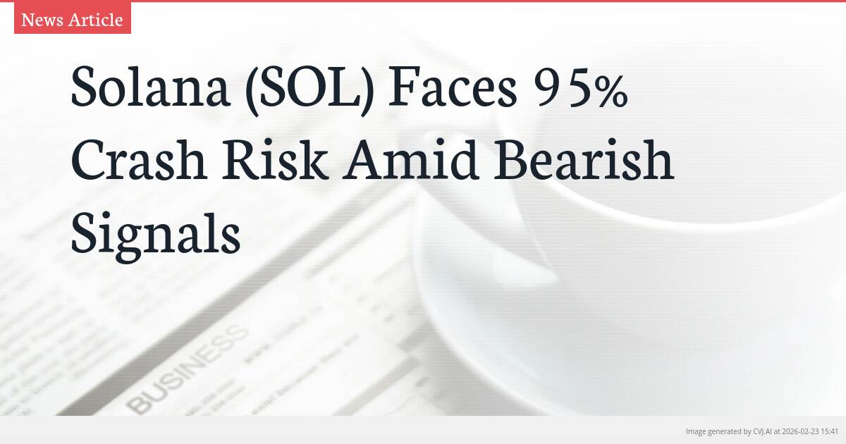 Solana (SOL) Faces 95% Crash Risk Amid Bearish Signals