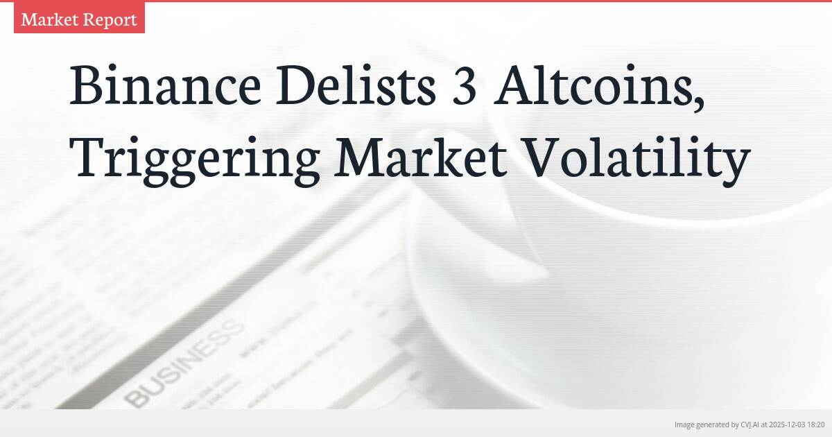 Binance Delists 3 Altcoins, Triggering Market Volatility