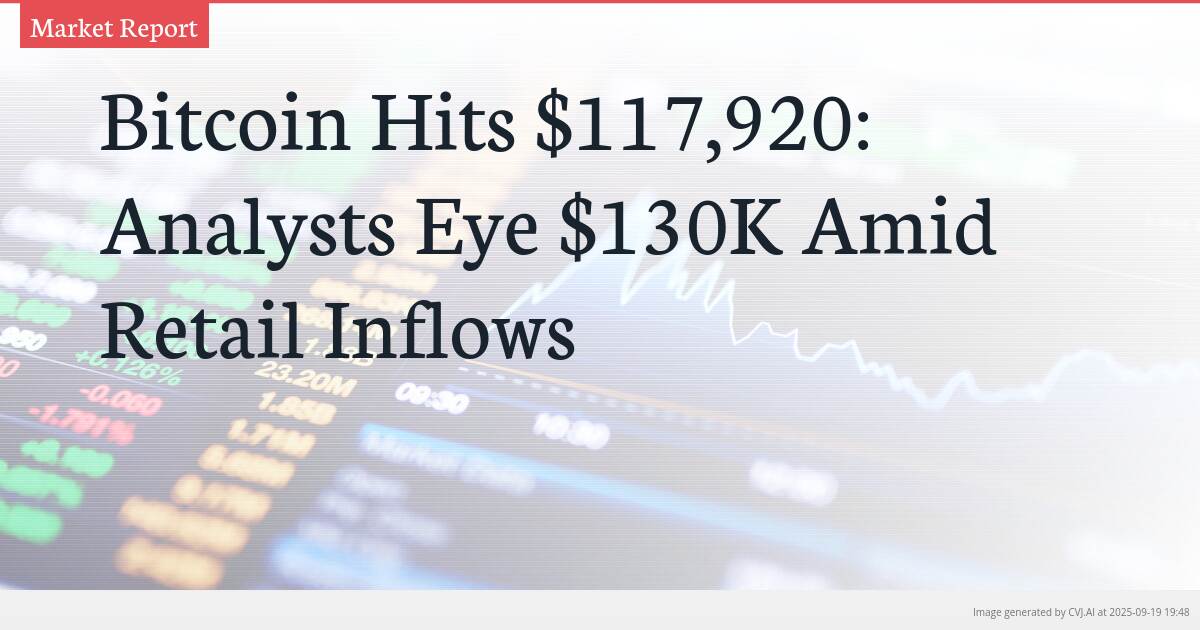 Bitcoin Hits $117,920: Analysts Eye $130K Amid Retail Inflows