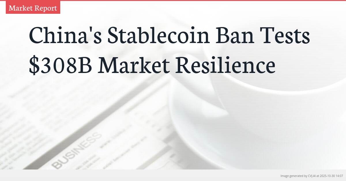 China’s Stablecoin Ban Tests $308B Market Resilience China’s Stablecoin Ban Tests $308B Market Resilience
