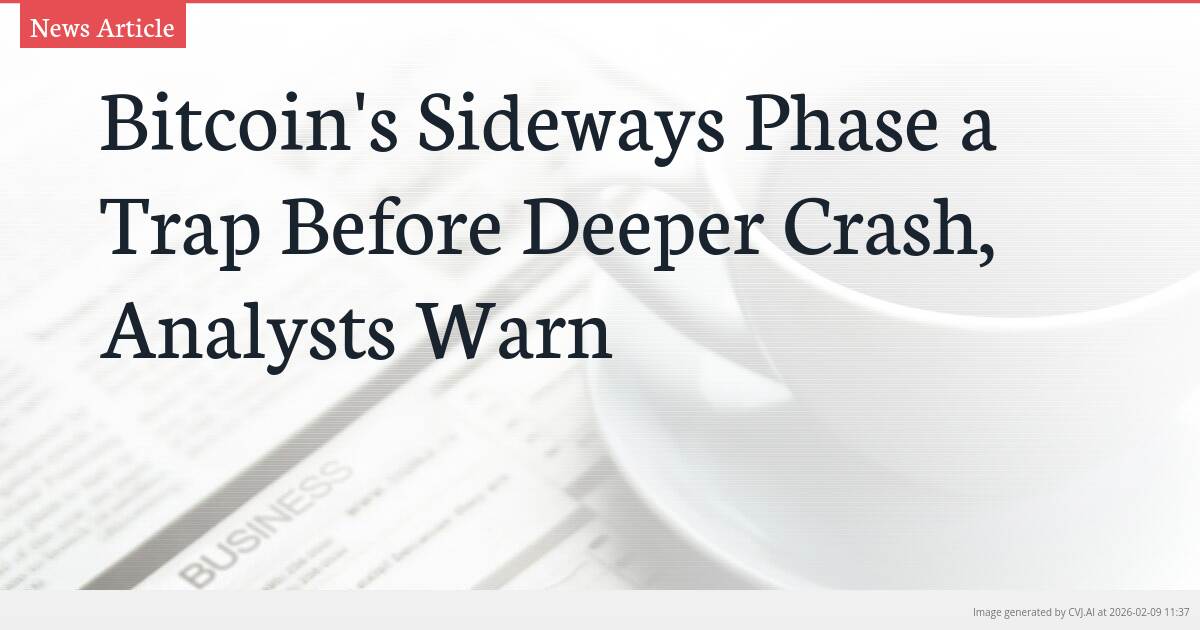 Bitcoin’s Sideways Phase a Trap Before Deeper Crash, Analysts Warn