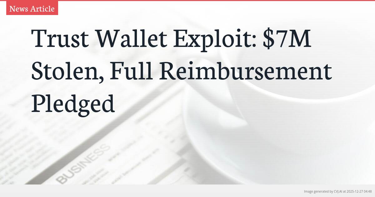 Trust Wallet Exploit: $7M Stolen, Full Reimbursement Pledged