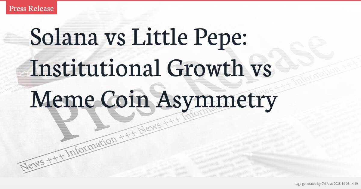 Solana vs Little Pepe: Institutional Growth vs Meme Coin Asymmetry