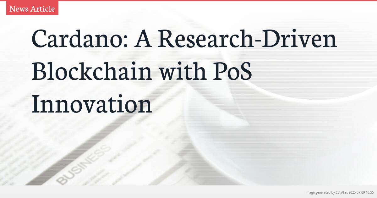 Cardano: A Research-Driven Blockchain with PoS Innovation