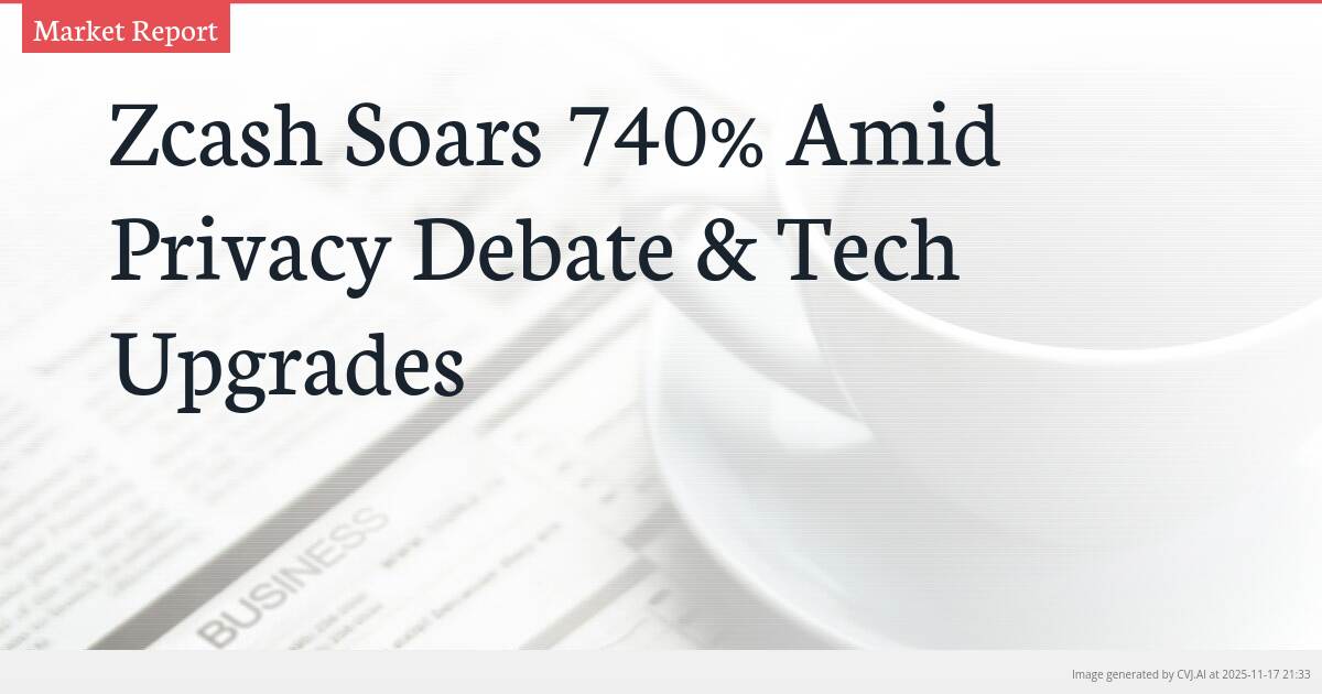 Zcash Soars 740% Amid Privacy Debate & Tech Upgrades