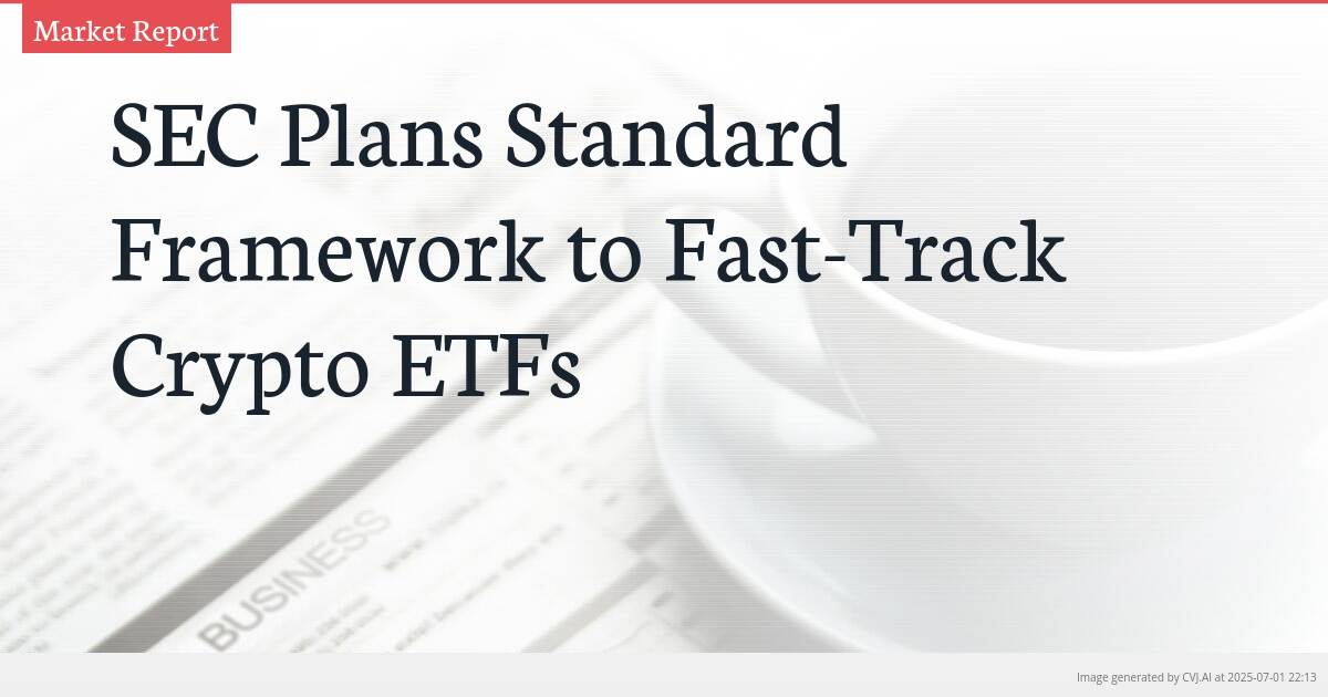 SEC Plans Standard Framework to Fast-Track Crypto ETFs