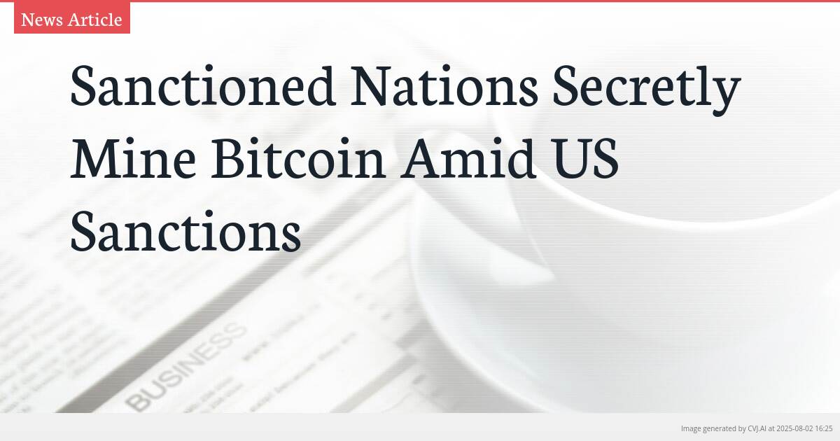 Sanctioned Nations Secretly Mine Bitcoin Amid US Sanctions