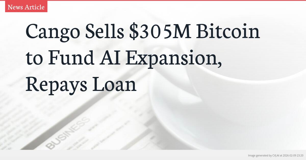 Cango Sells $305M Bitcoin to Fund AI Expansion, Repays Loan