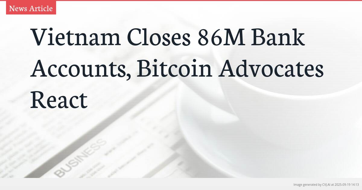 Vietnam Closes 86M Bank Accounts, Bitcoin Advocates React