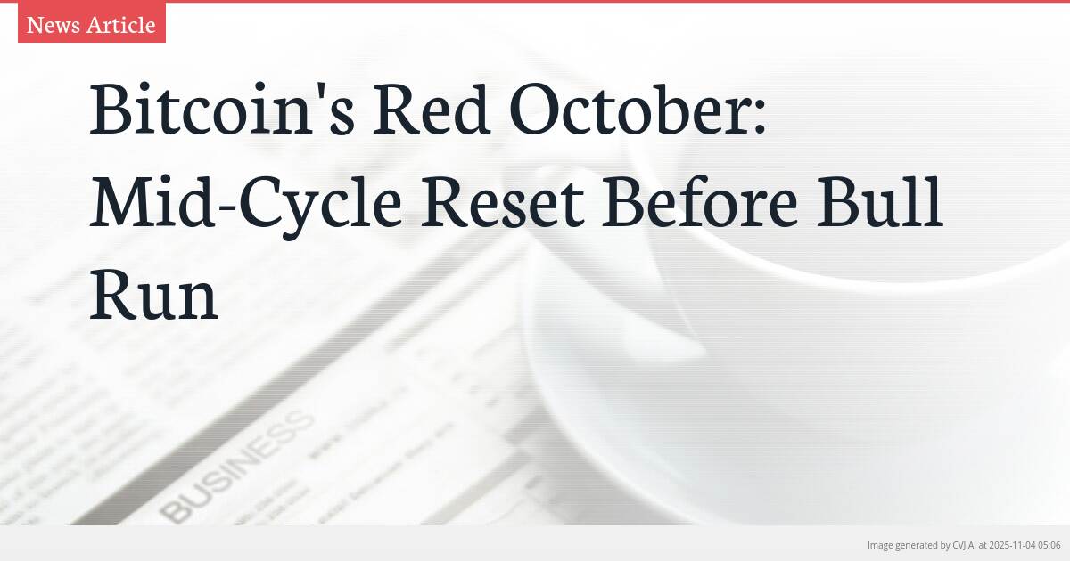 Bitcoin’s Red October: Mid-Cycle Reset Before Bull Run