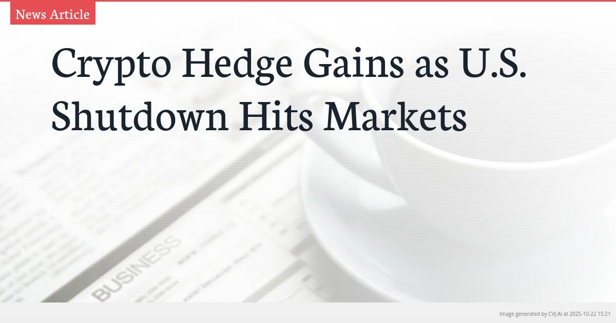 Crypto Hedge Gains as U.S. Shutdown Hits Markets