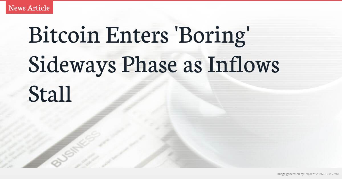 Bitcoin Enters ‘Boring’ Sideways Phase as Inflows Stall