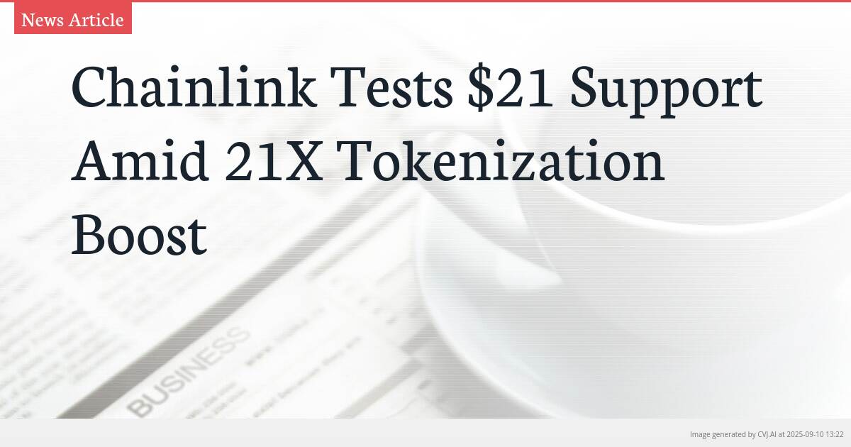 Chainlink Tests $21 Support Amid 21X Tokenization Boost