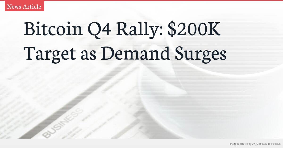 Bitcoin Q4 Rally: $200K Target as Demand Surges