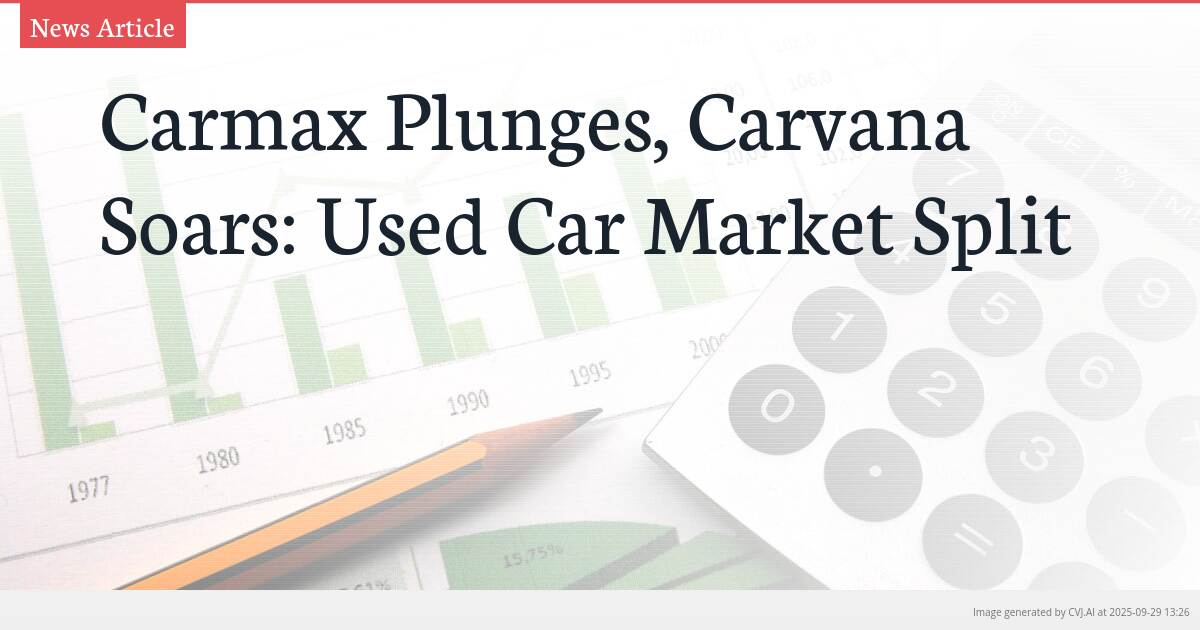 Carmax Plunges, Carvana Soars: Used Car Market Split