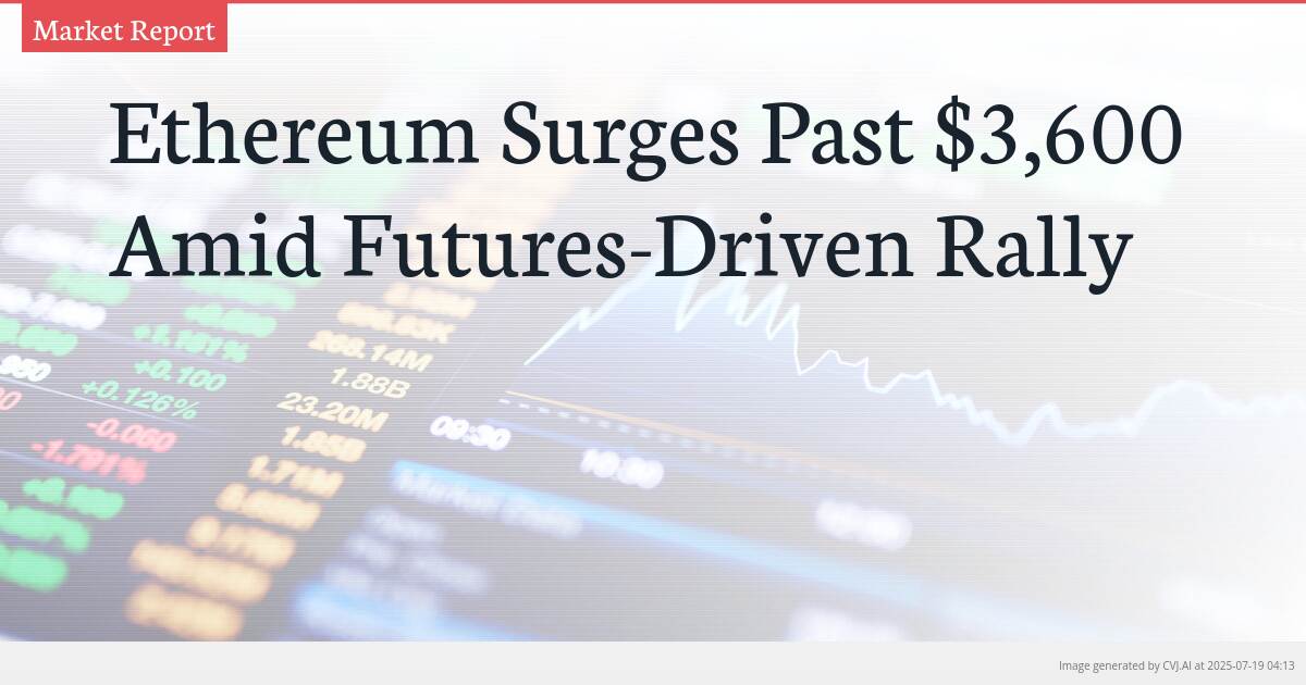Ethereum Surges Past $3,600 Amid Futures-Driven Rally