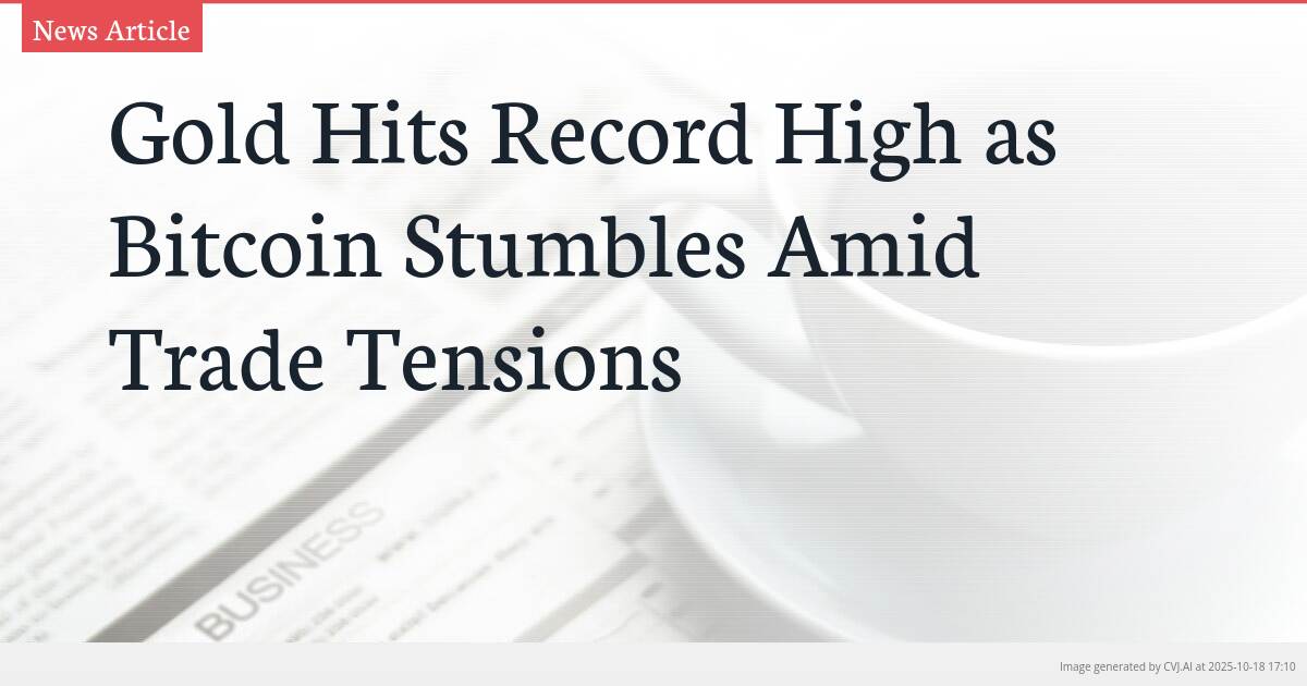 Gold Hits Record High as Bitcoin Stumbles Amid Trade Tensions