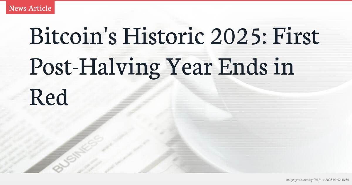 Bitcoin’s Historic 2025: First Post-Halving Year Ends in Red