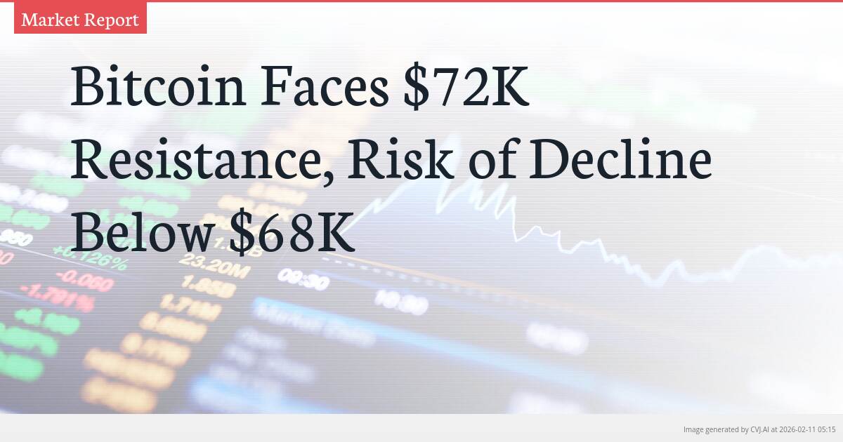 Bitcoin Faces $72K Resistance, Risk of Decline Below $68K
