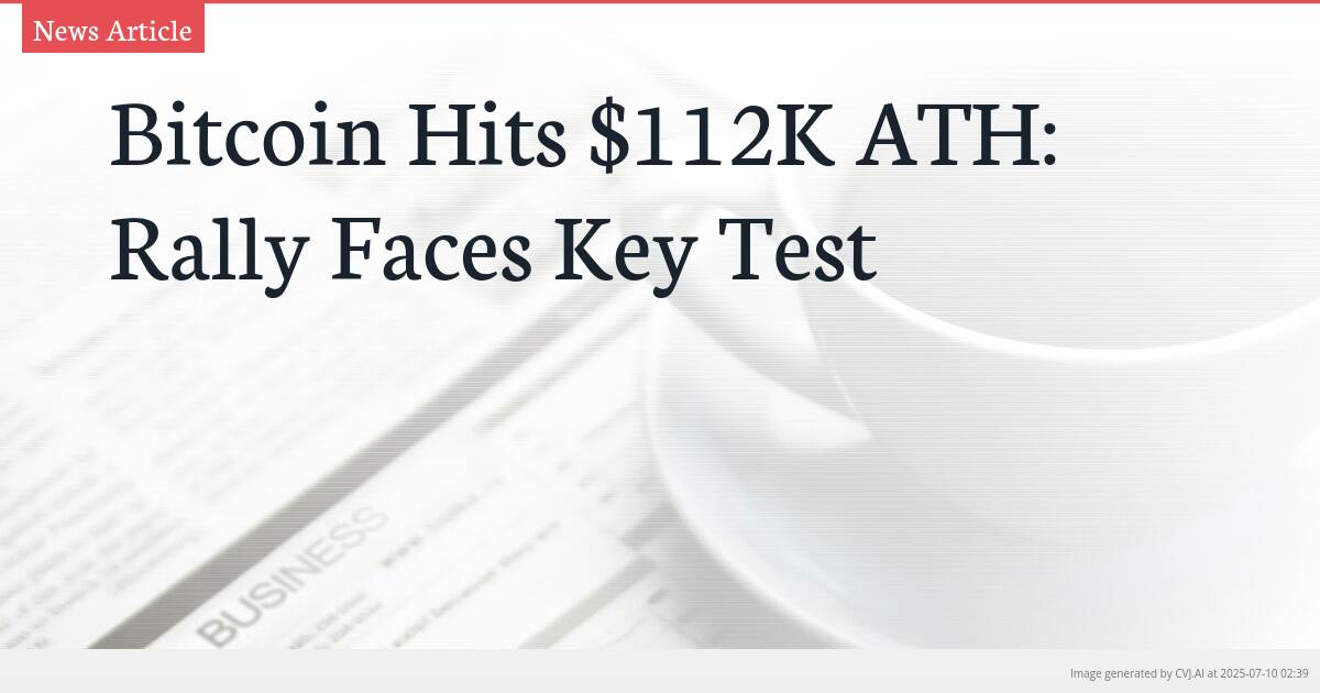 Bitcoin Hits $112K ATH: Rally Faces Key Test