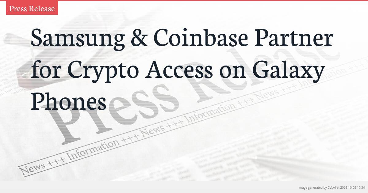 Samsung & Coinbase Partner for Crypto Access on Galaxy Phones