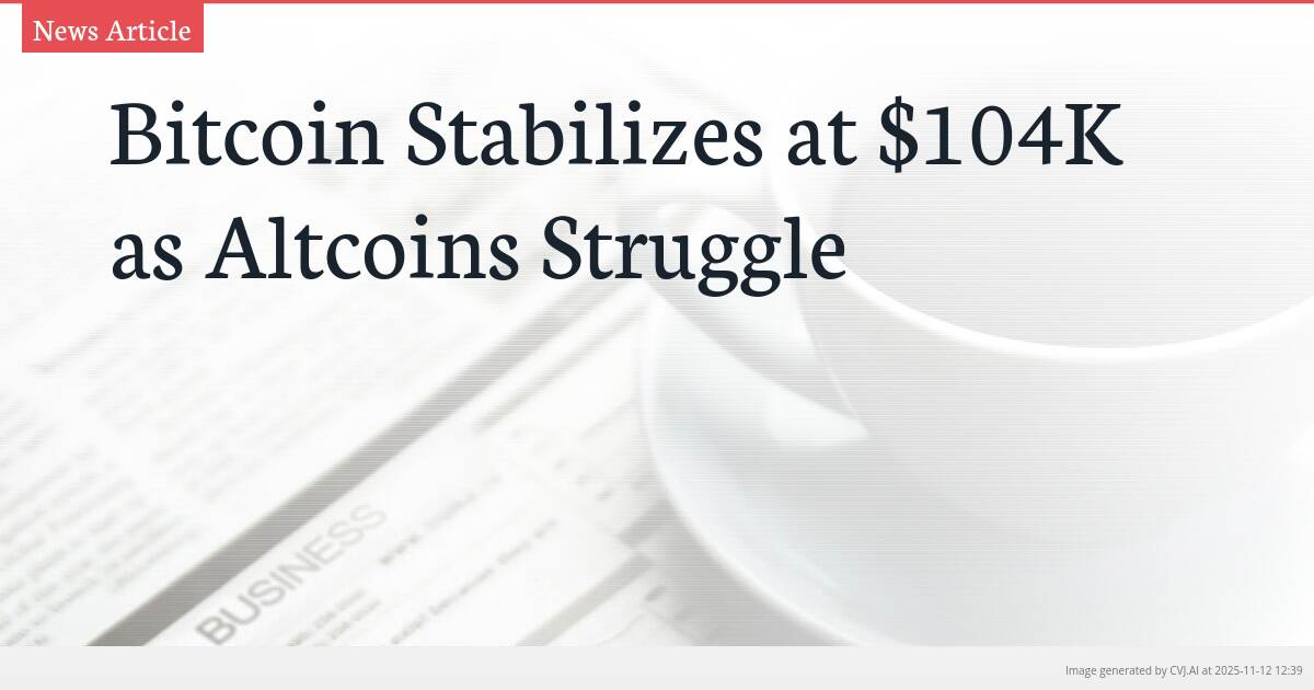 Bitcoin Stabilizes at $104K as Altcoins Struggle