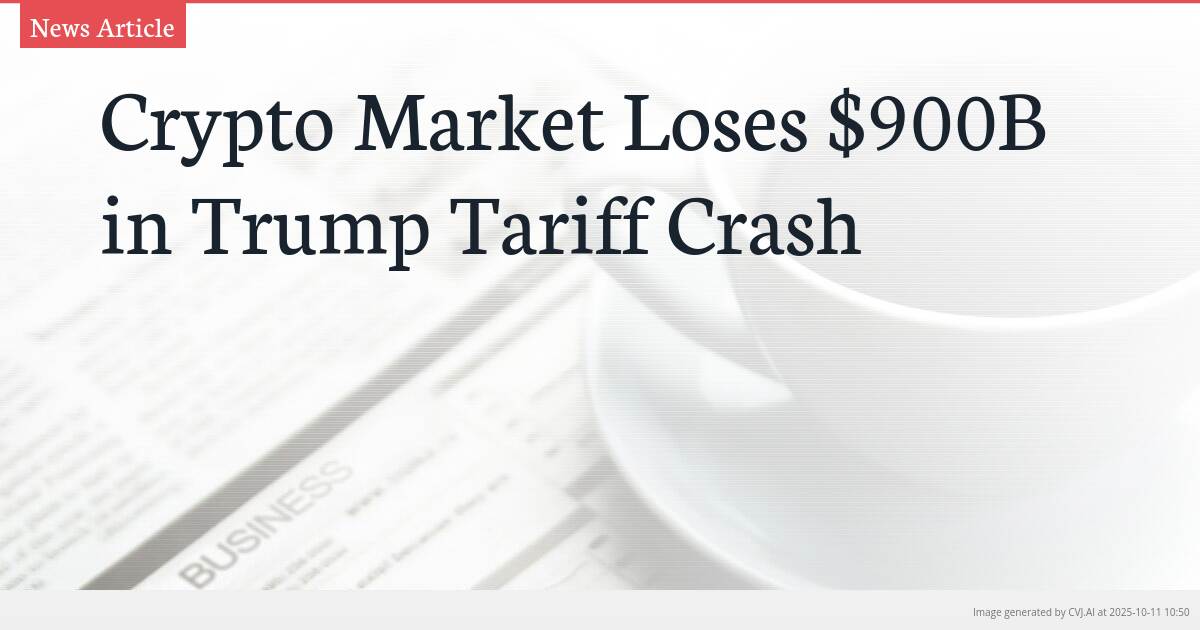 Crypto Market Loses $900B in Trump Tariff Crash