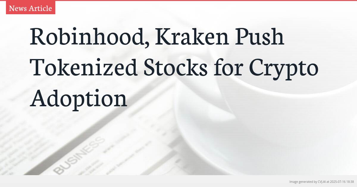 Robinhood, Kraken Push Tokenized Stocks for Crypto Adoption