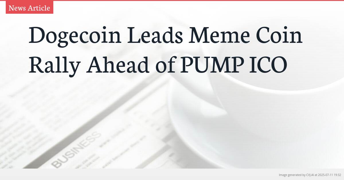 Dogecoin Leads Meme Coin Rally Ahead of PUMP ICO