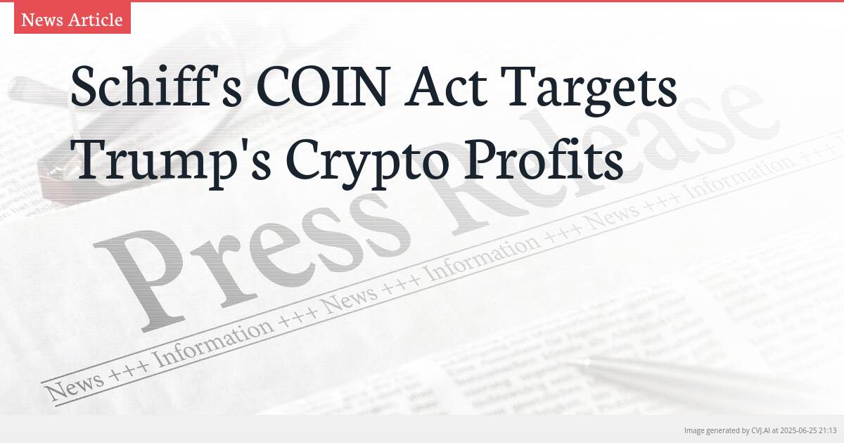 Schiff’s COIN Act Targets Trump’s Crypto Profits Schiff’s COIN Act Targets Trump’s Crypto Profits