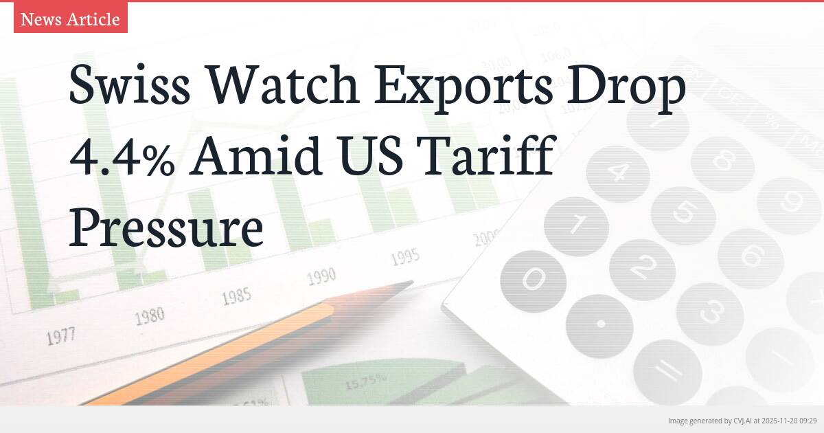 Swiss Watch Exports Drop 4.4% Amid US Tariff Pressure