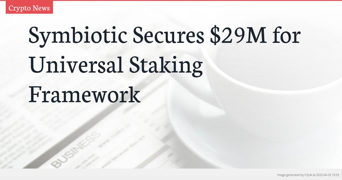 Symbiotic Secures $29M for Universal Staking Framework