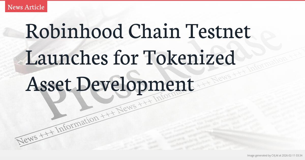 Robinhood Chain Testnet Launches for Tokenized Asset Development