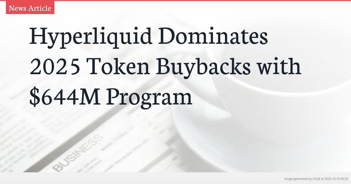 Hyperliquid Dominates 2025 Token Buybacks with $644M Program