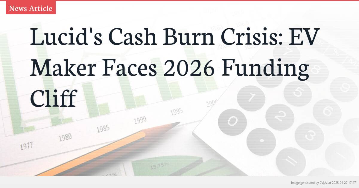 Lucid’s Cash Burn Crisis: EV Maker Faces 2026 Funding Cliff