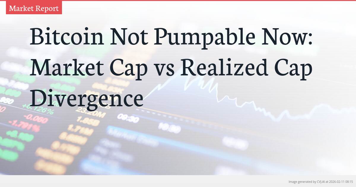 Bitcoin Not Pumpable Now: Market Cap vs Realized Cap Divergence