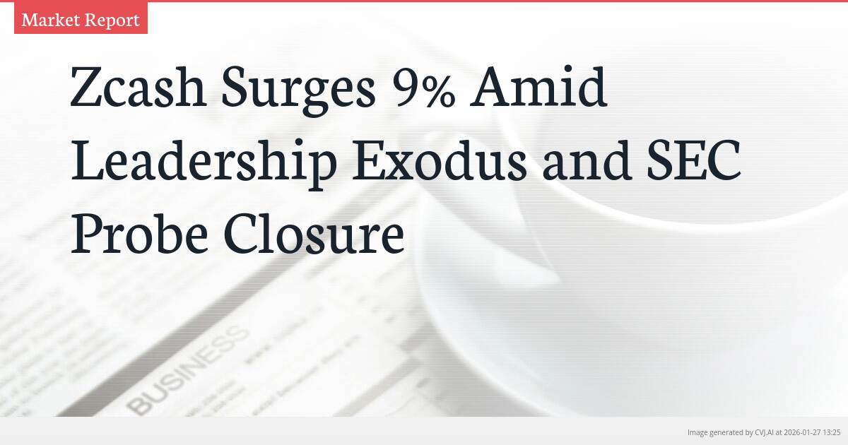 Zcash Surges 9% Amid Leadership Exodus and SEC Probe Closure