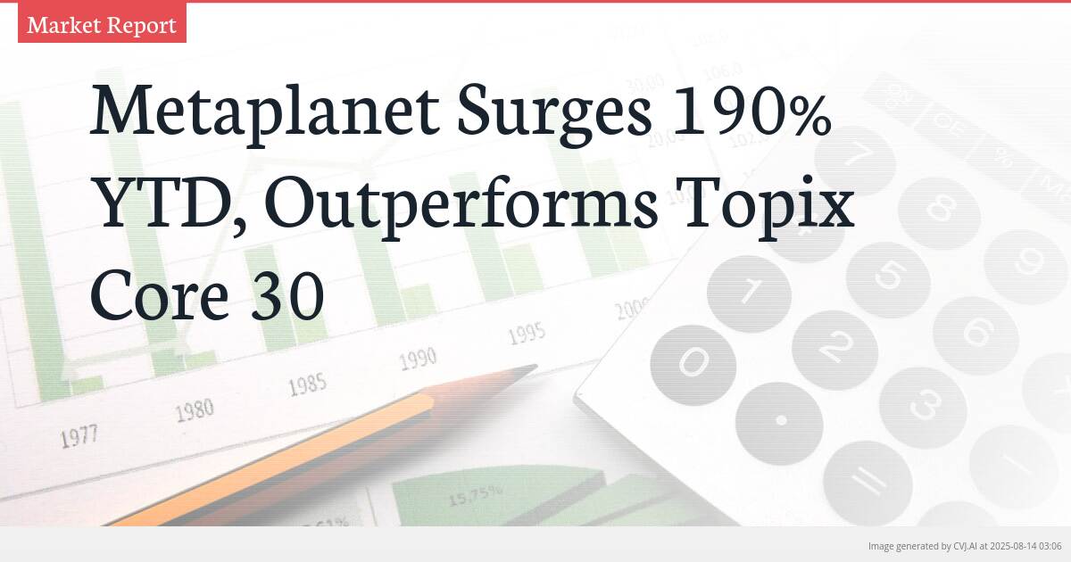 Metaplanet Surges 190% YTD, Outperforms Topix Core 30