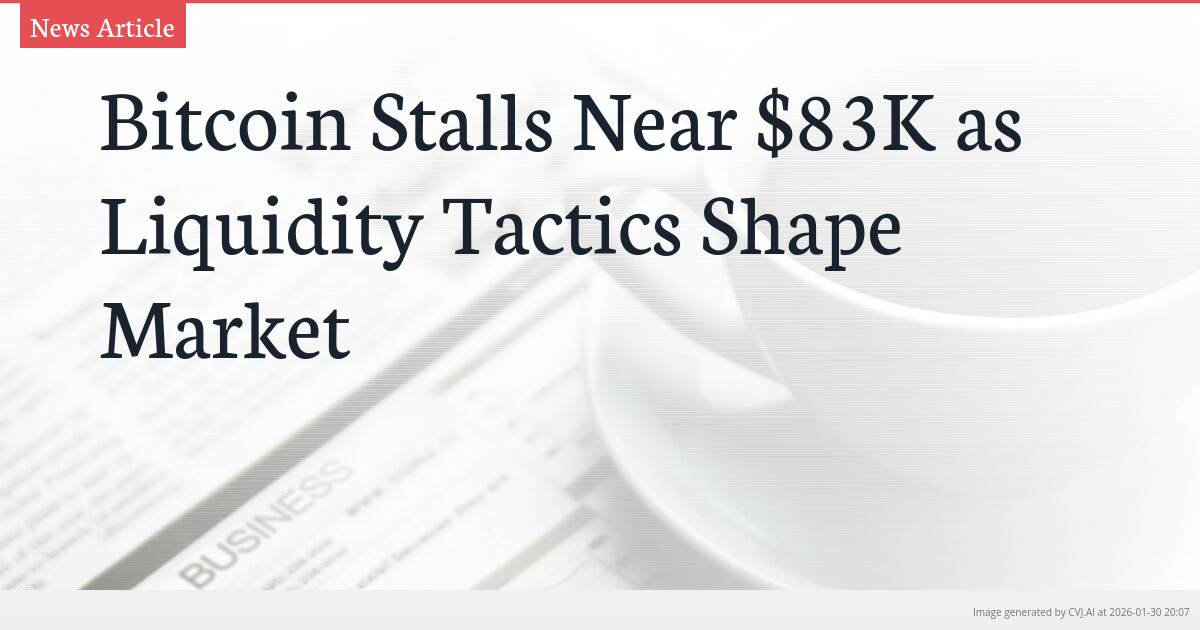 Bitcoin Stalls Near $83K as Liquidity Tactics Shape Market
