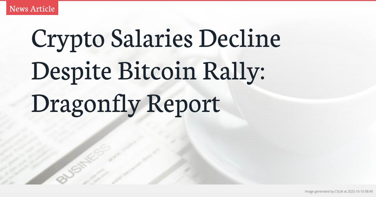 Crypto Salaries Decline Despite Bitcoin Rally: Dragonfly Report