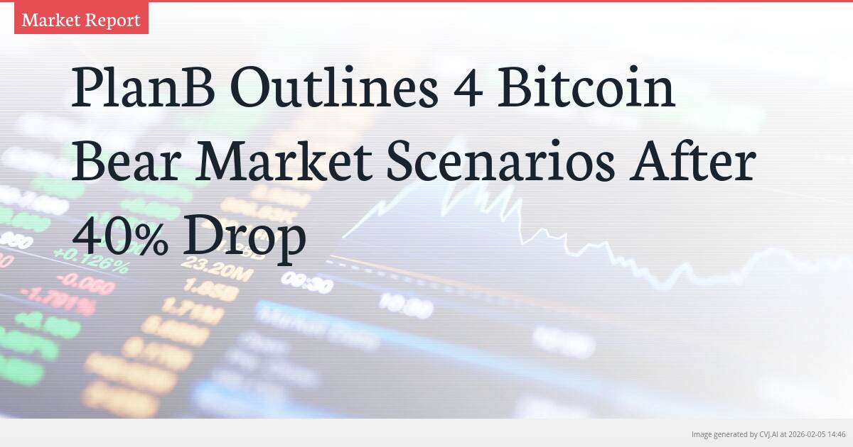 PlanB Outlines 4 Bitcoin Bear Market Scenarios After 40% Drop