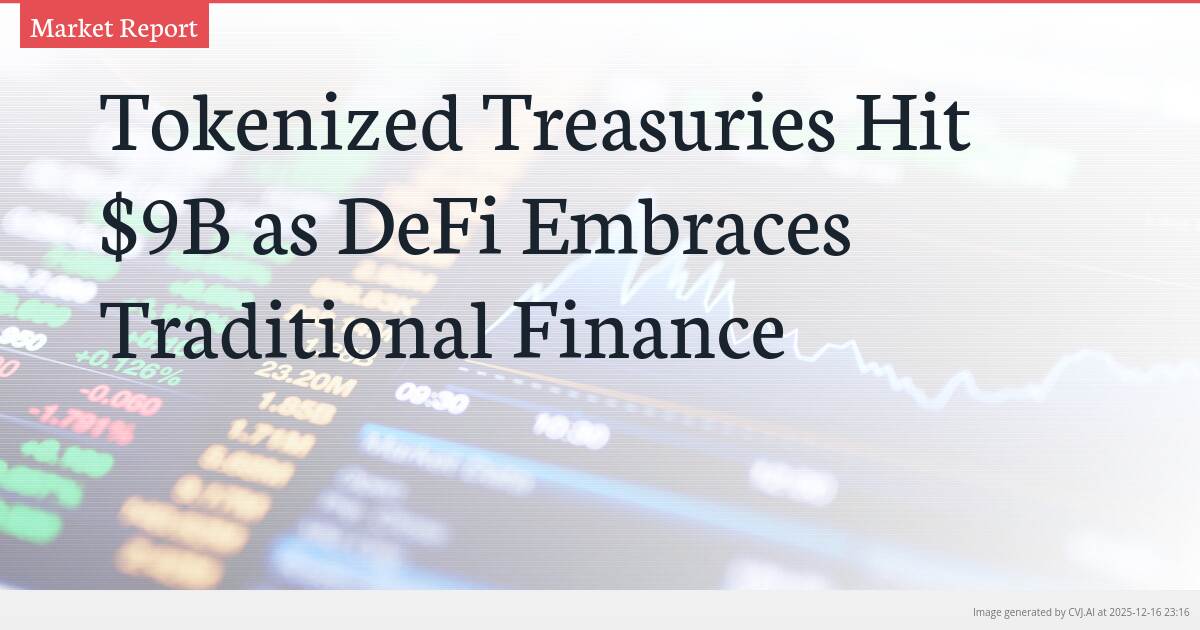Tokenized Treasuries Hit $9B as DeFi Embraces Traditional Finance