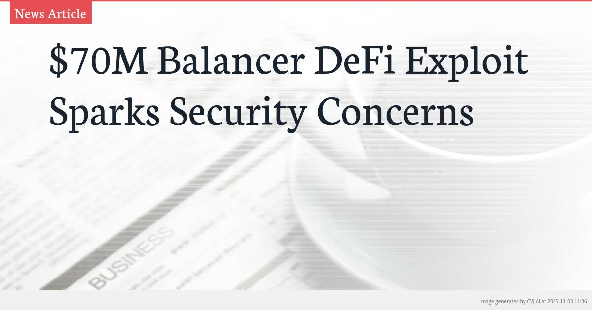 $70M Balancer DeFi Exploit Sparks Security Concerns