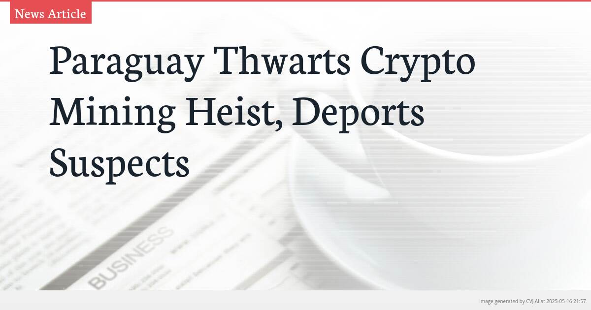 Paraguay Thwarts Crypto Mining Heist, Deports Suspects