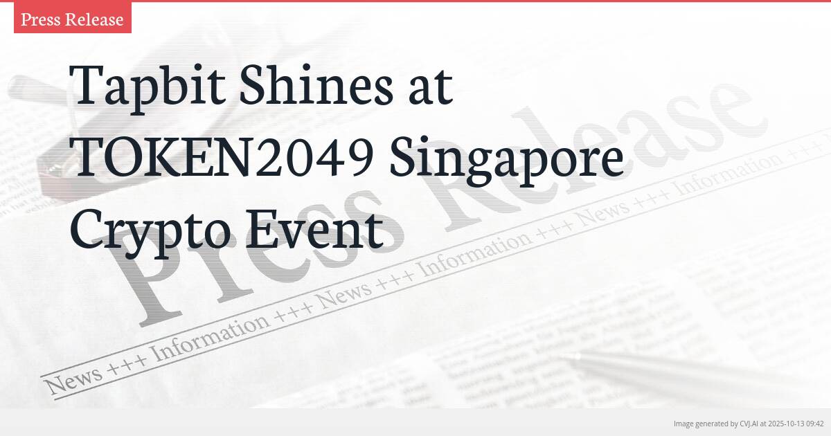 Tapbit Shines at TOKEN2049 Singapore Crypto Event